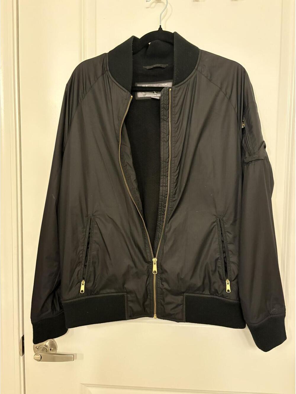 Eddie Bauer Black Bomber Fleece Lined Jacket Lightweight